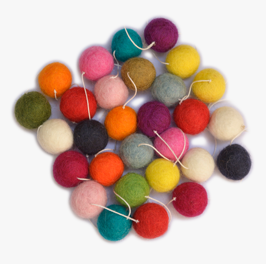 Multicolor De Fieltro De Lana Bola Guirnaldas Para - Circle, HD Png Download