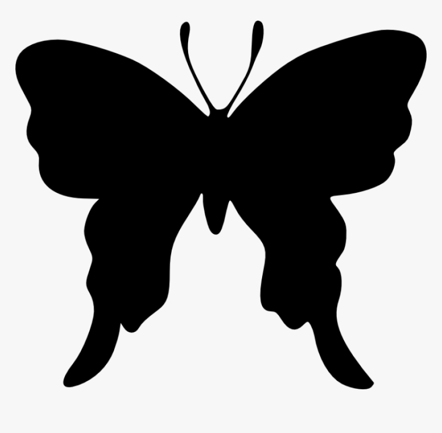 Brush-footed Butterflies Butterfly Silhouette Drawing - Draw A Butterfly Silhouette, HD Png Download