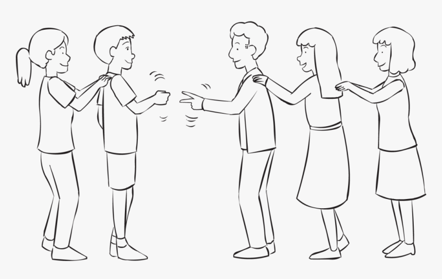 Two Lines Of People Playing A Version Of Rock Paper - Line Art, HD Png Download