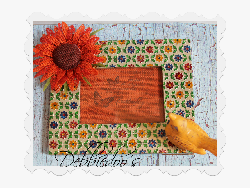 Spring Art On Burlap - Embroidery, HD Png Download