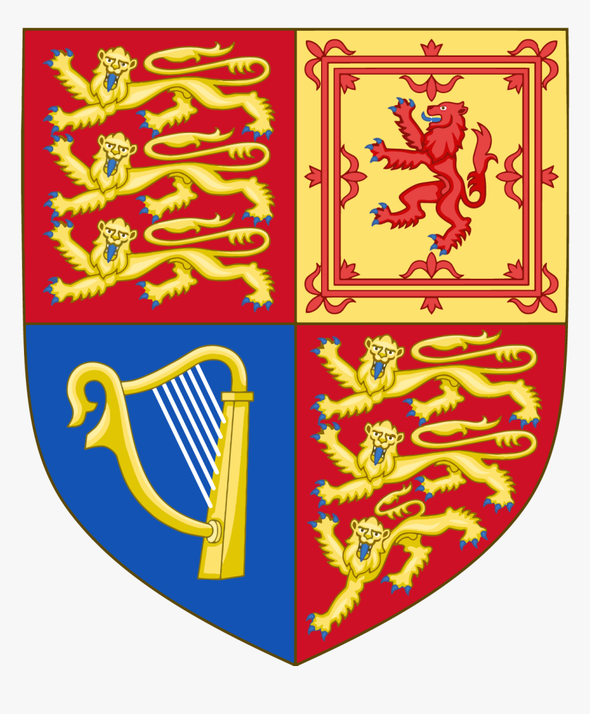 United Kingdom Royal Irish Harp Of Tara Coat Of Arms - Uk Coat Of Arms Shield, HD Png Download