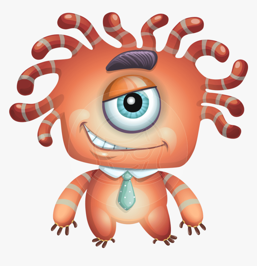 Octopus Monster Cartoon Vector Character Aka Mister - Monster Octopus Cartoon, HD Png Download