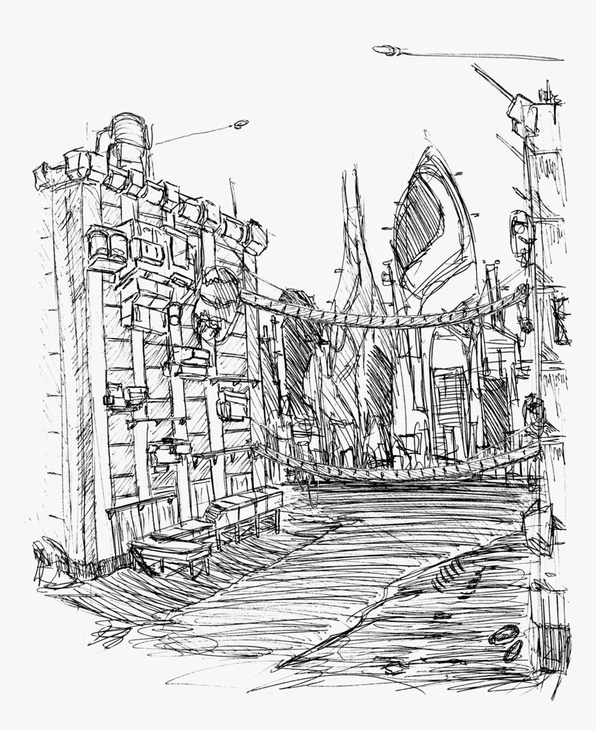 Bright Lights Dark Water - Sketch, HD Png Download