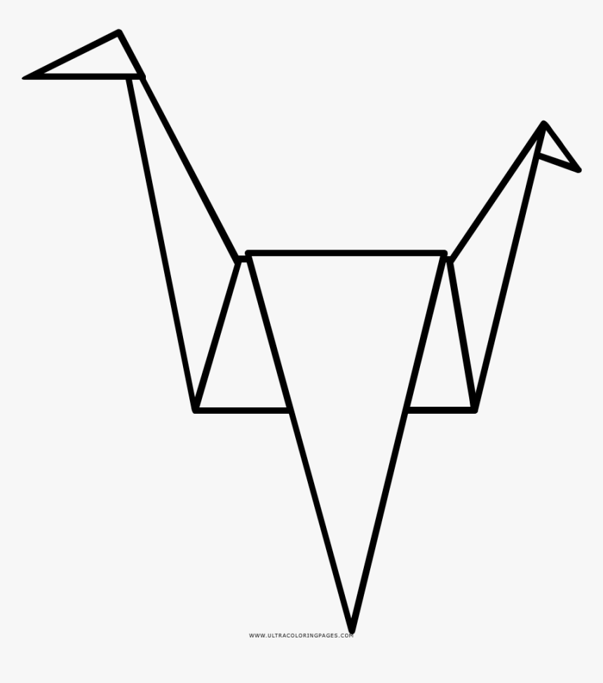 Paper Crane Coloring Page - Grulla De Papel Dibujo, HD Png Download