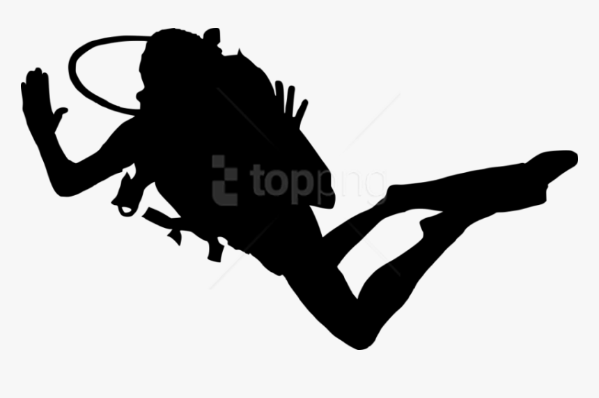 Silhouette,black And Art,monochrome,art - Scuba Diving Clipart Transparent, HD Png Download