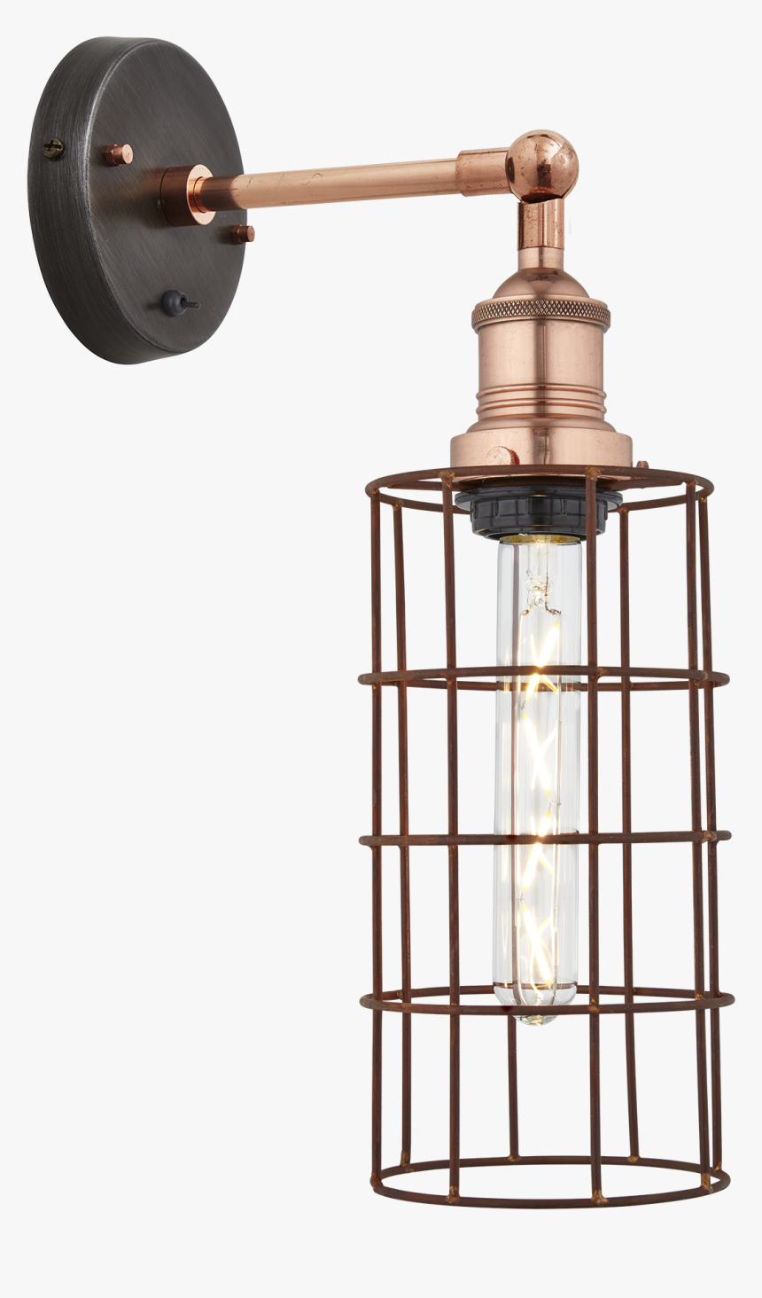 Brooklyn Rusty Cage Wall Light - Sconce, HD Png Download