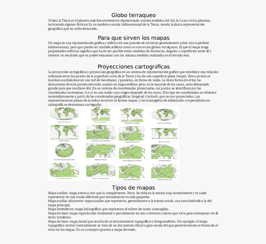 Transparent Globo Terraqueo Png - Tipos De Proyecciones Cartograficas, Png Download