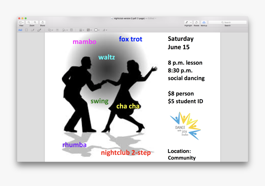 Saturday Dance With Joy Party June - Swing Dancing, HD Png Download