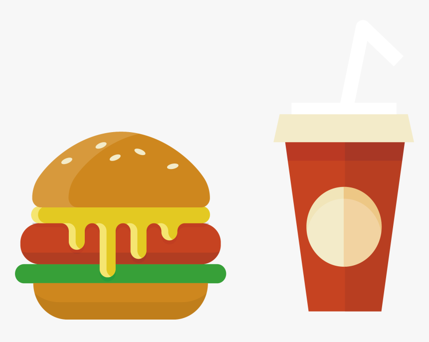 Hamburger Fast Value Burger Package Transprent Png - Fast Food Illustration Png, Transparent Png