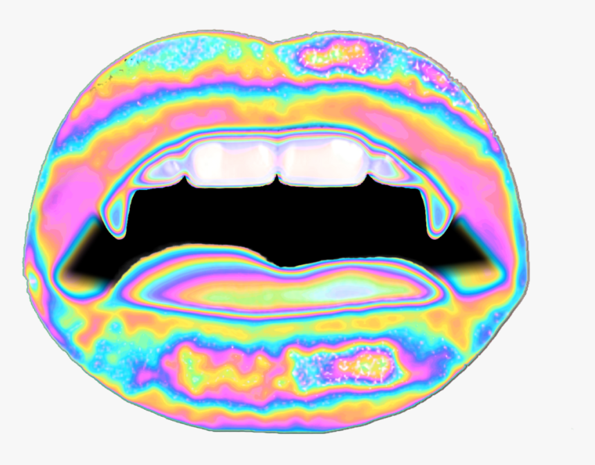 Holo Holographic Lips Vampire Freetoedit Clipart , - Holographic Lip Draw, HD Png Download