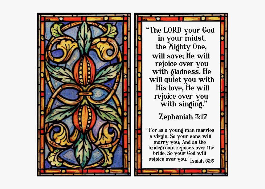 Scripture Text In Stained Glass, HD Png Download