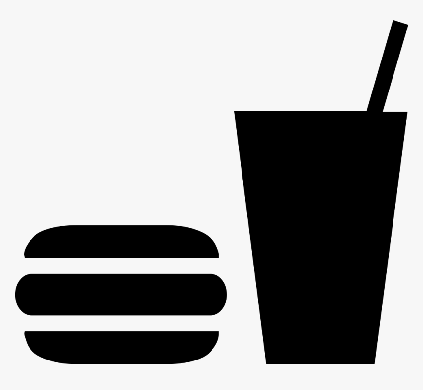 Hamburguer & Drink With Straw - Fast Food Sign, HD Png Download