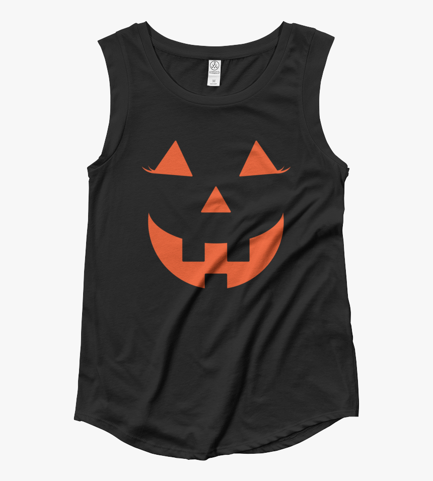 Pumpkin Face Tank Top For Women - Active Tank, HD Png Download