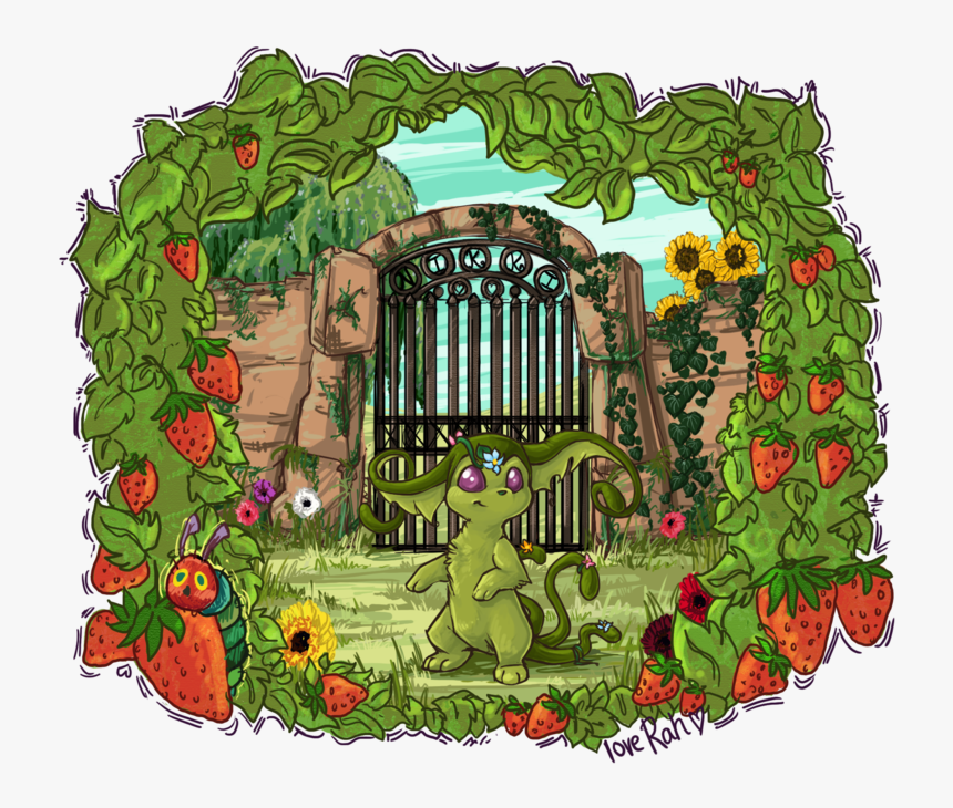 Transparent Strawberry Plant Png - Garden Flower Cartoon Png, Png Download