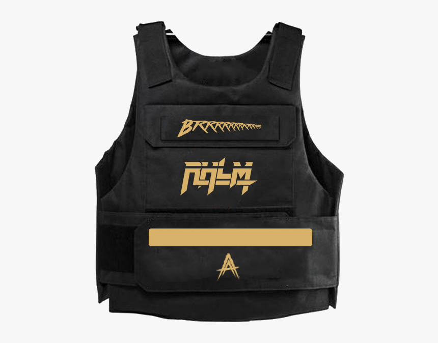 Rhlm Black/gold Reflective Vest 
 Class Lazy - Never Broke Again Vest, HD Png Download