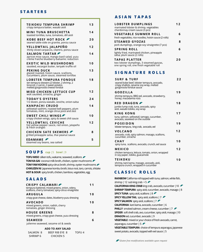 Teikoku Dinner Menu - Leben Strukturieren, HD Png Download