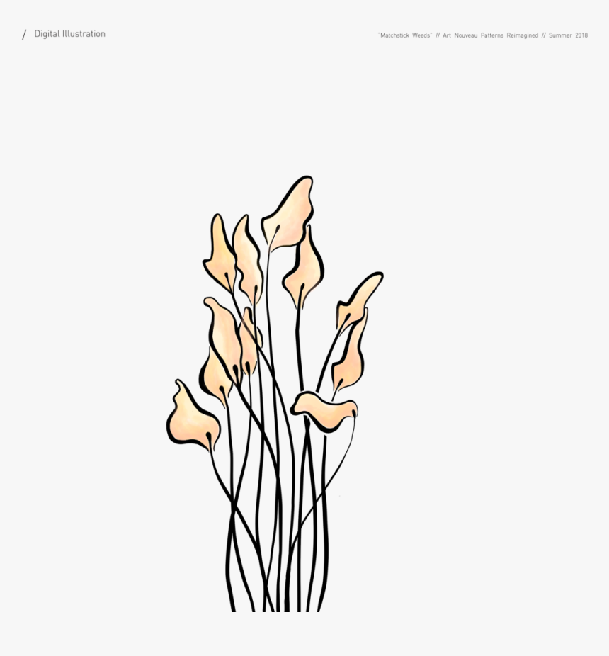 Matchstick Weeds, Art Nouveau Inspired Digital Illustration, HD Png Download