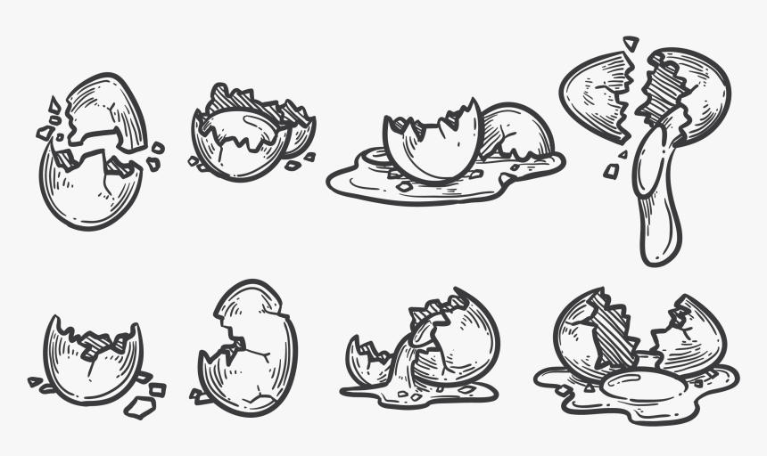 Drawing Of A Broken Egg , Transparent Cartoons - Drawing Of A Broken Egg, HD Png Download