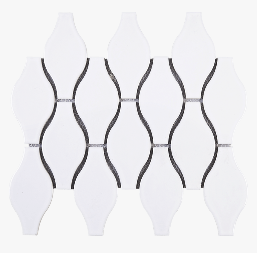 X 9-3/4 In - White Teardrop Tiles, HD Png Download