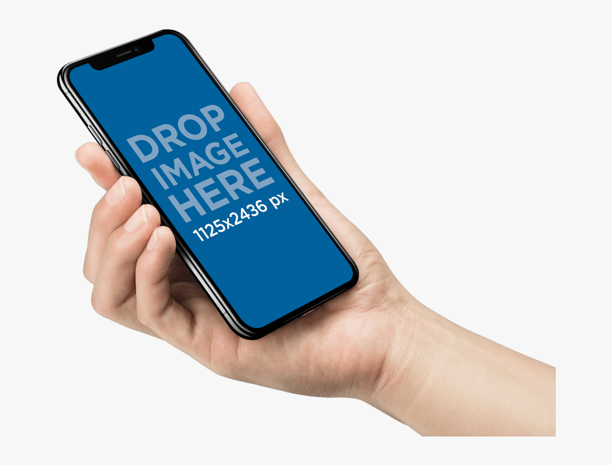 Iphone X Mockup Being Held By A Hand - Iphone Mockup Hand Png, Transparent Png