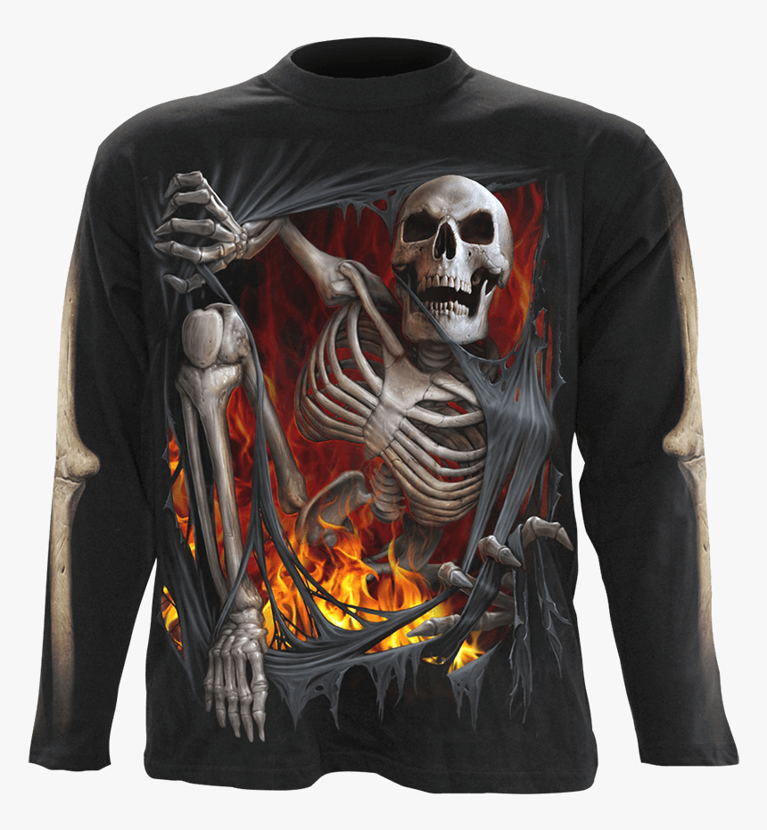 Death Re Ripped Mens Long Sleeve T Shirt - Crawling Out Of Hell, HD Png Download