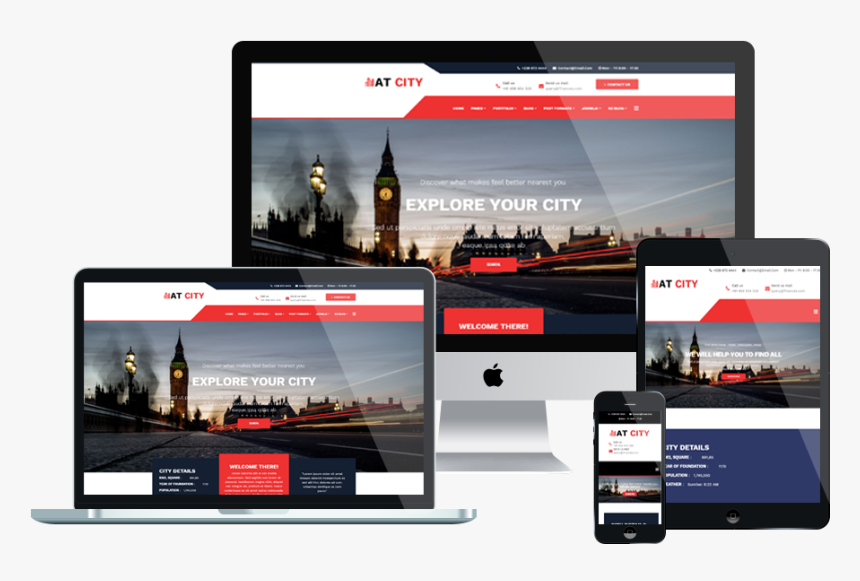 At City Free Responsive Joomla Template - Professional Web Templates Png, Transparent Png