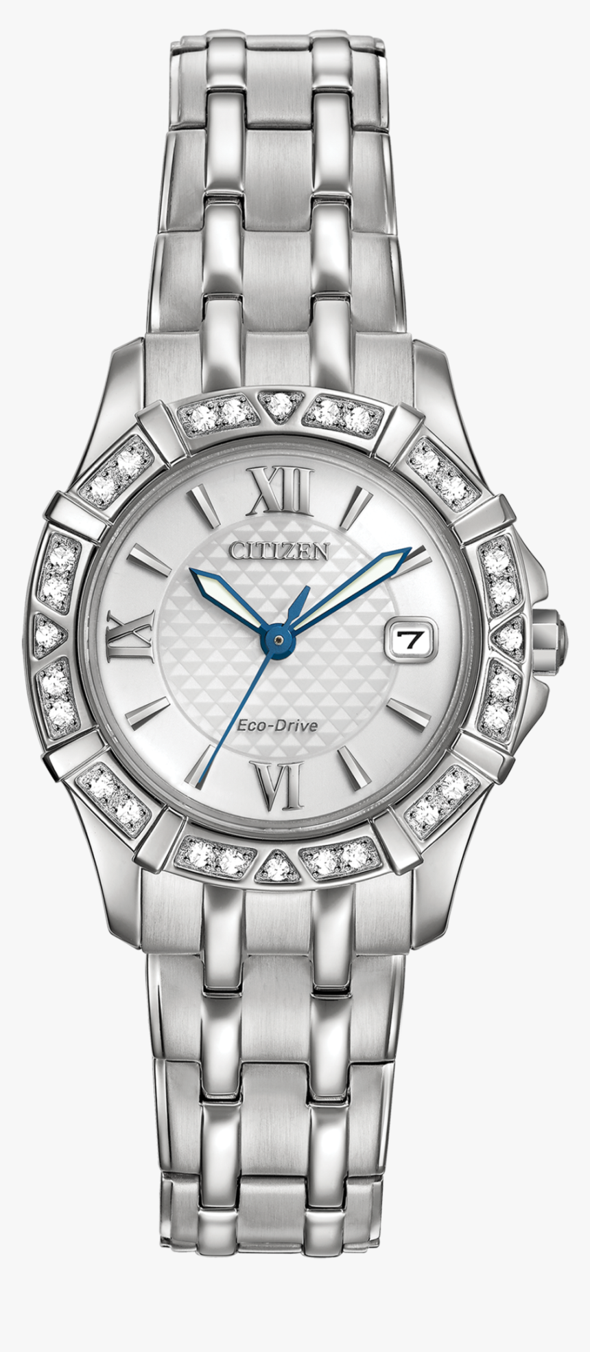 Citizen Diamond Bezal Silhouette Ladies Watch - Citizen Eco Stainless Steel Drive Women, HD Png Download