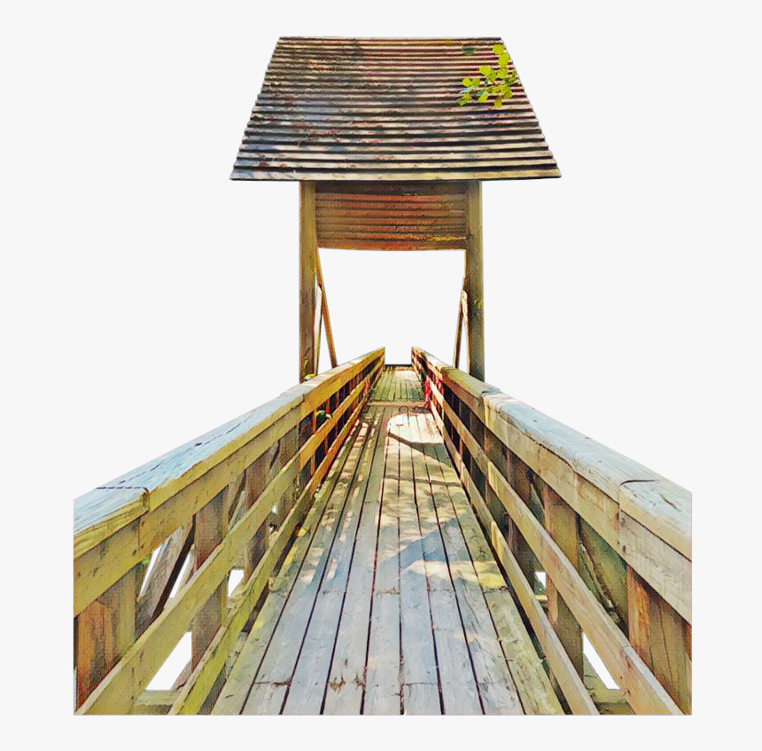#wooden #bridge #lumber #structure #roof - Plank, HD Png Download