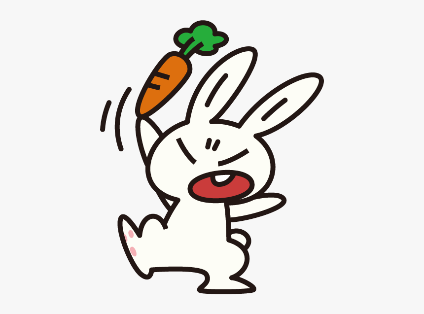 Cartoon Anger Clip Art - Cartoon Angry Rabbit, HD Png Download