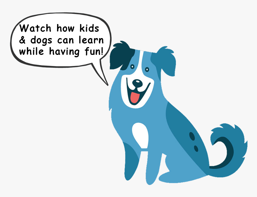 Watch How Kids And Dogs Can Learn While Having Fun1 - Cartoon Sitting Dog Png, Transparent Png