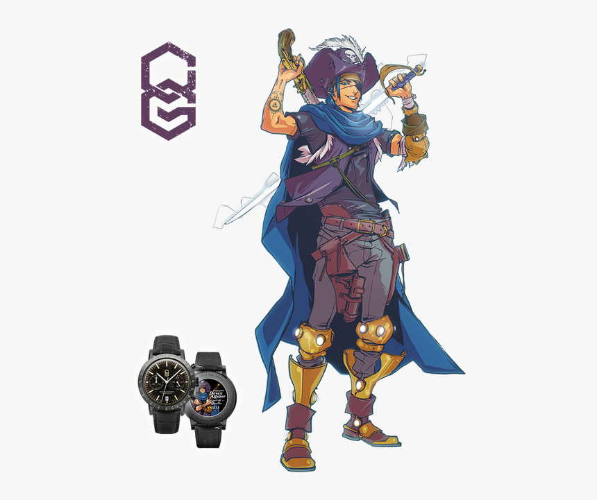 Purple Captain Thumb With Watch - Cartoon, HD Png Download