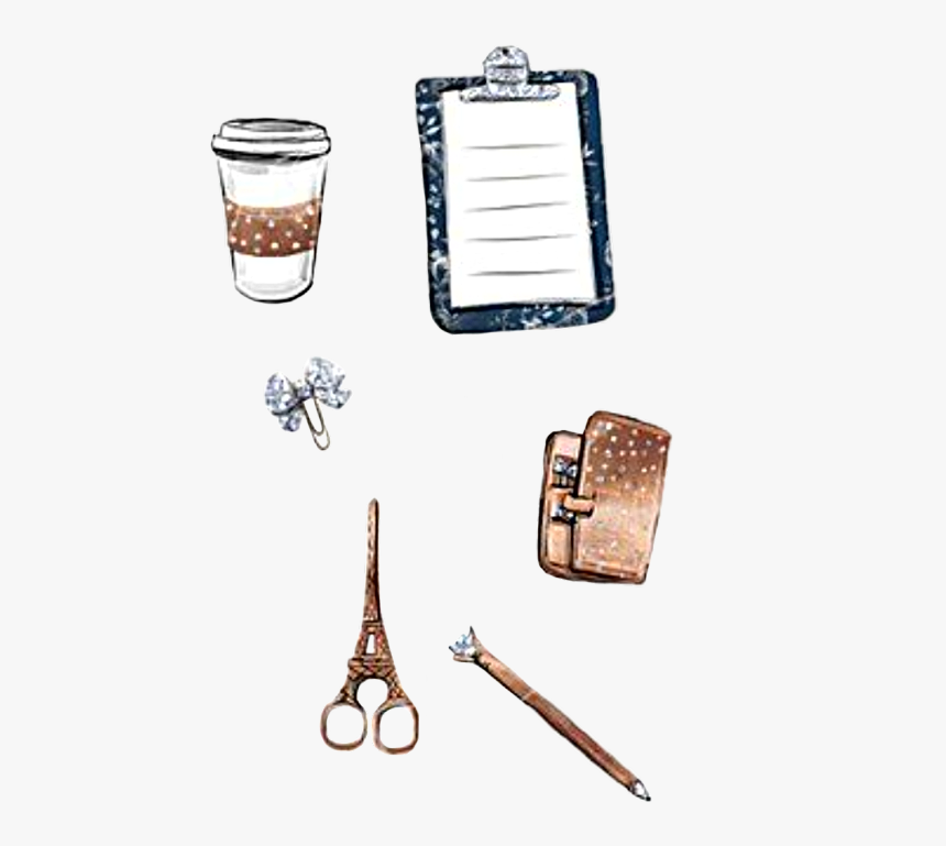 Freetoedit Stationary Pen Planner Coffee Scissors - Scissors, HD Png Download