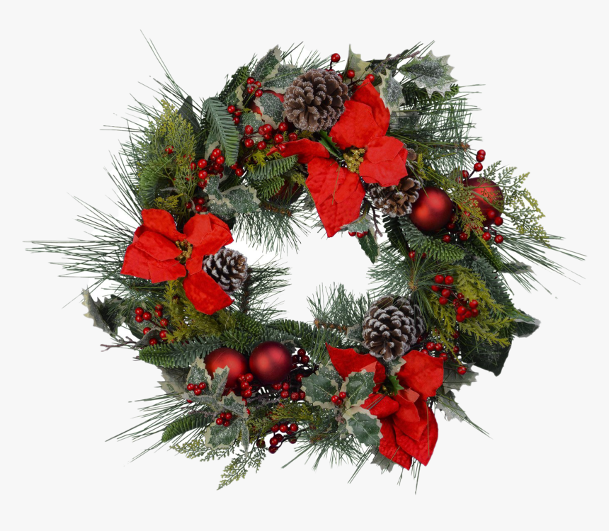Red Christmas Wreath Png Photos - Christmas Wreath, Transparent Png