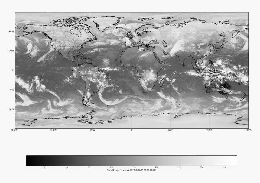Plot Global Water Vapor Composite - Monochrome, HD Png Download