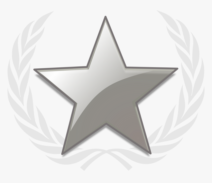 Silver Laurel Wreath Png - Star In Blue Colour, Transparent Png