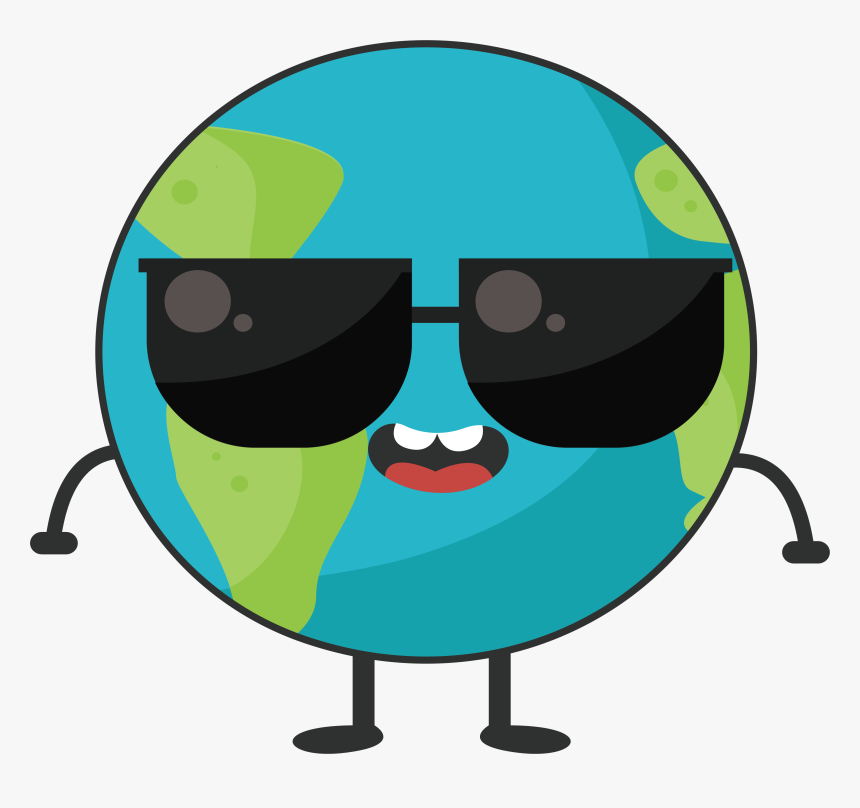 Transparent Sunglasses Clipart Png - Cartoon Earth Face Transparent, Png Download