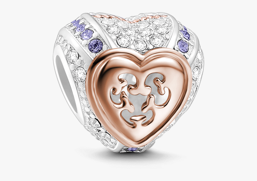 Hollow Heart Rose Gold - Engagement Ring, HD Png Download