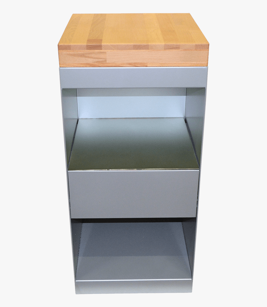 Butcher Block Portable Equipment Trolley With 2 Shelves - Shelf, HD Png Download