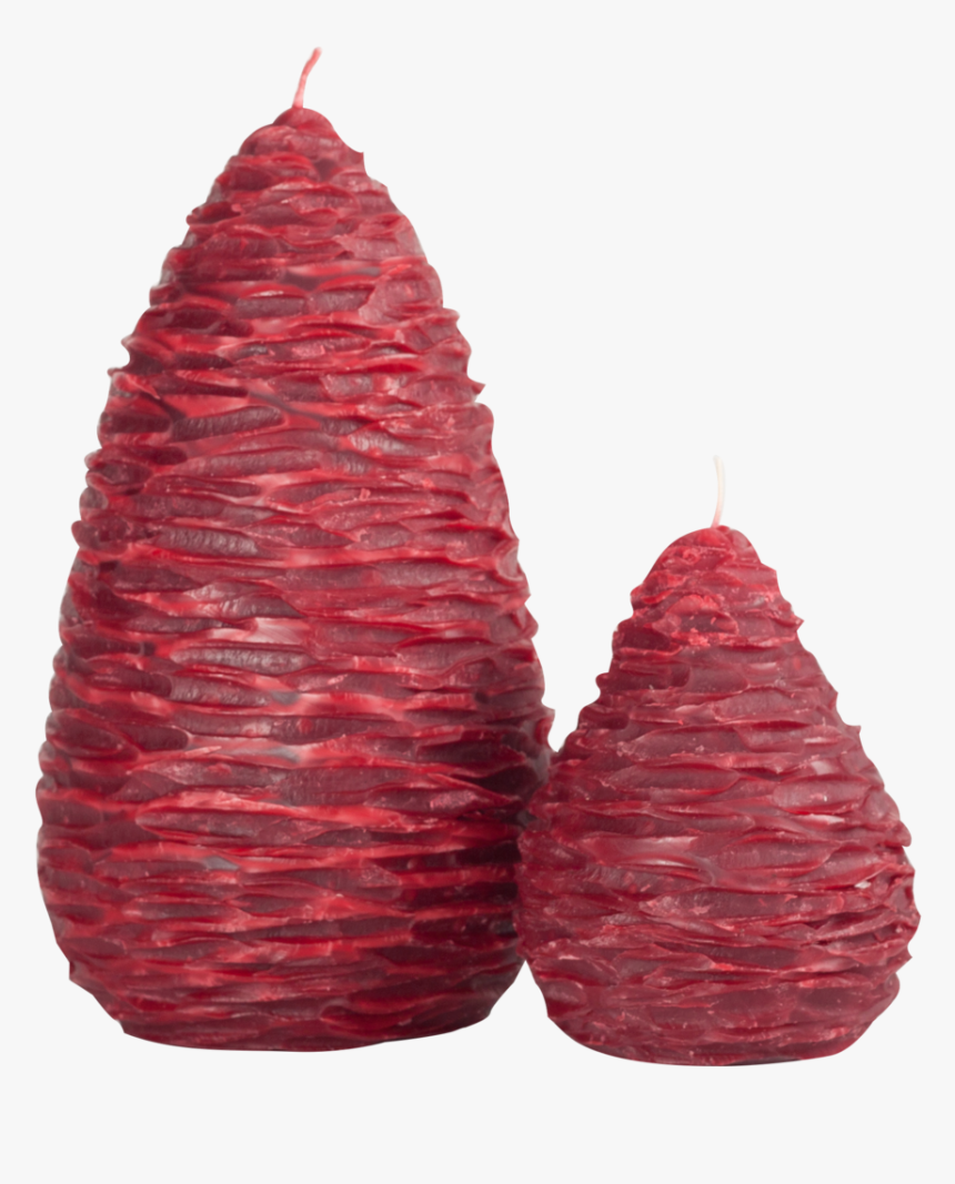 Red Pine Cone Candles - Christmas Tree, HD Png Download