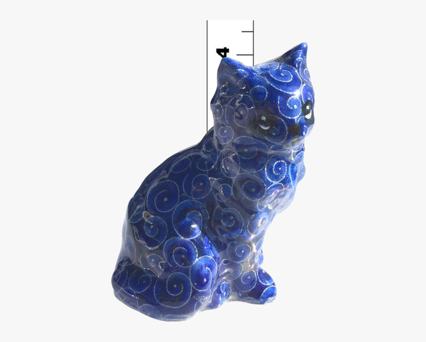 Blue Cat With Gold Swirls - Black Cat, HD Png Download