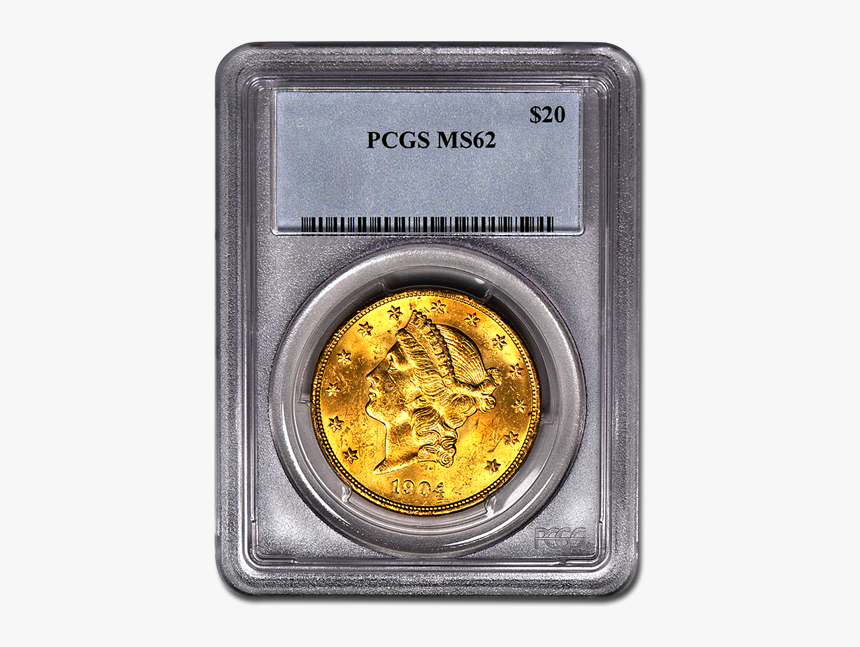 Picture Of $20 Liberty Gold Coins Ms - Silver, HD Png Download