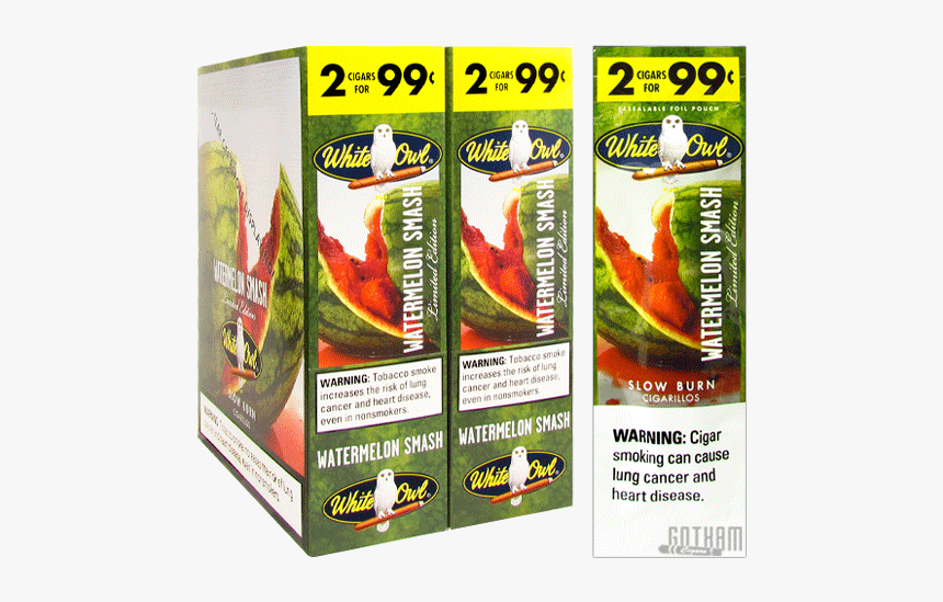 White Owl Cigarillos Watermelon Smash Box And Foil - White Owls Cigars Watermelon, HD Png Download