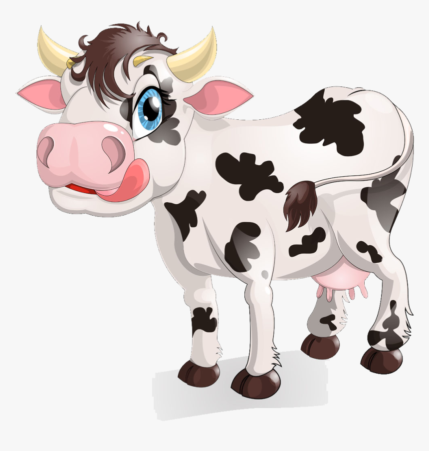 Dairy Clipart Bread Milk - Cow Milk Cartoon, HD Png Download