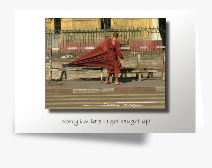 Horozontal Card With Shadow Monk With Robe Caught 001 - Sharon Tenenbaum Monk, HD Png Download