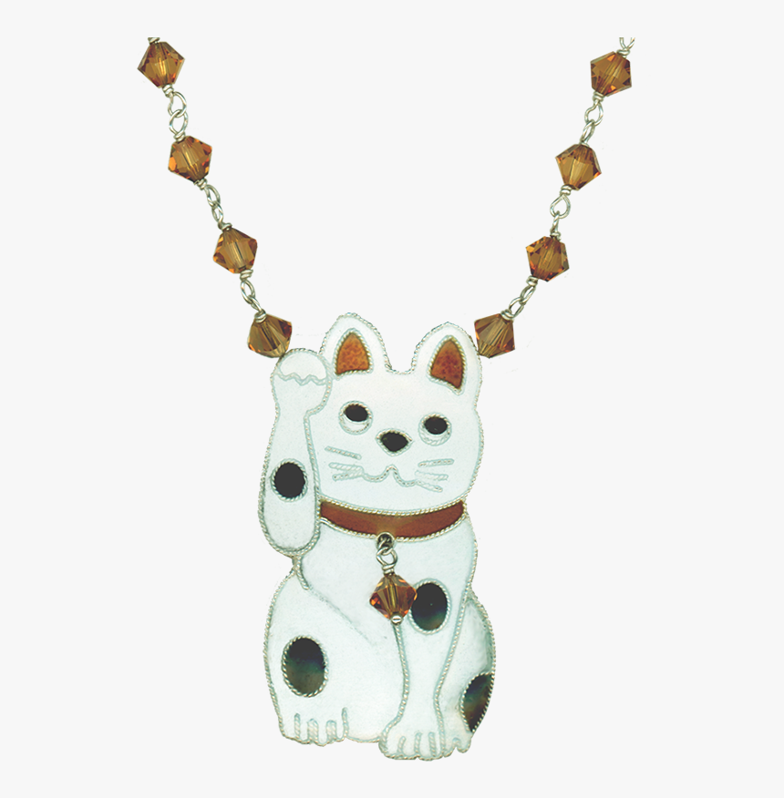 Lucky Cat Crystal Necklace, HD Png Download