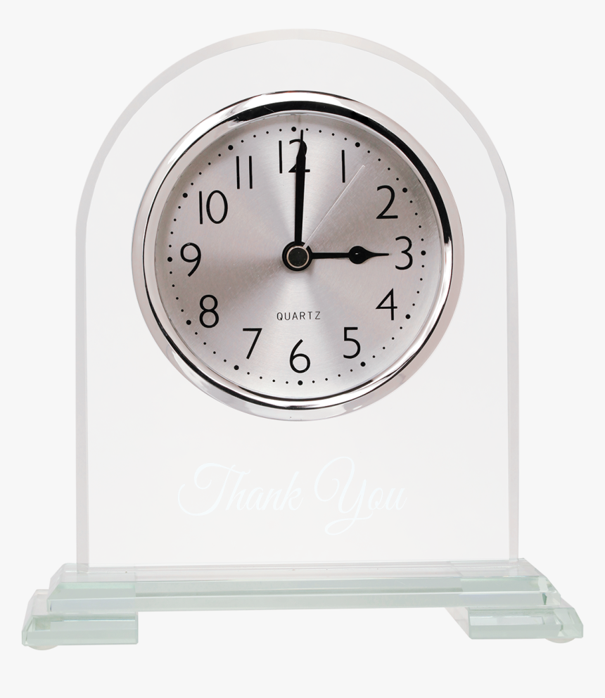 Arch Glass Clock With Clear Glass Base - Quartz Clock, HD Png Download