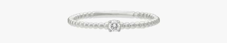 Diamond Beaded Ring White Gold - Engagement Ring, HD Png Download