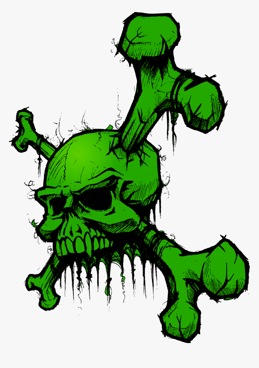 Green Skull And Crossbones