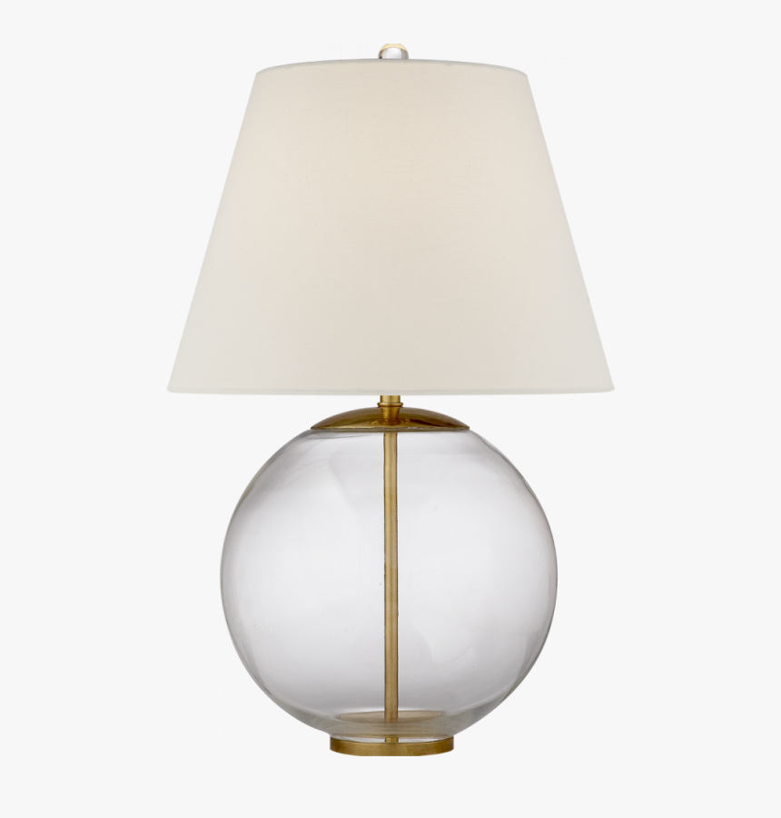 Morton Table Lamp In Clear Glass With Linen Shad - Lampshade, HD Png Download