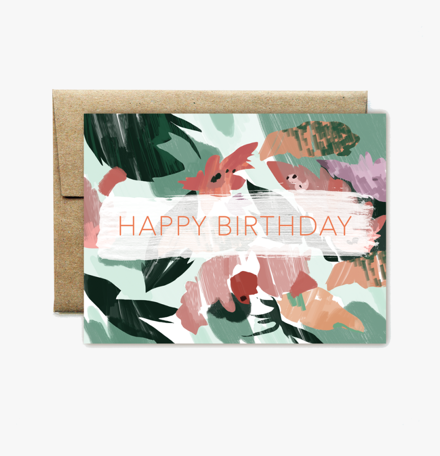 Pinky Peach Floral Birthday Card, HD Png Download